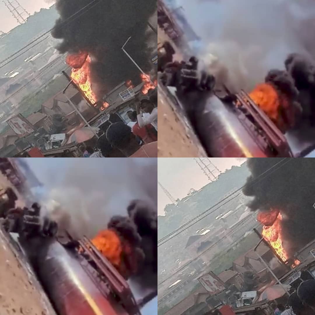 BREAKING: Black Sunday In Abeokuta As Many Burnt To Death While Scooping Fuel From Fallen Petrol Tanker [VIDEO]