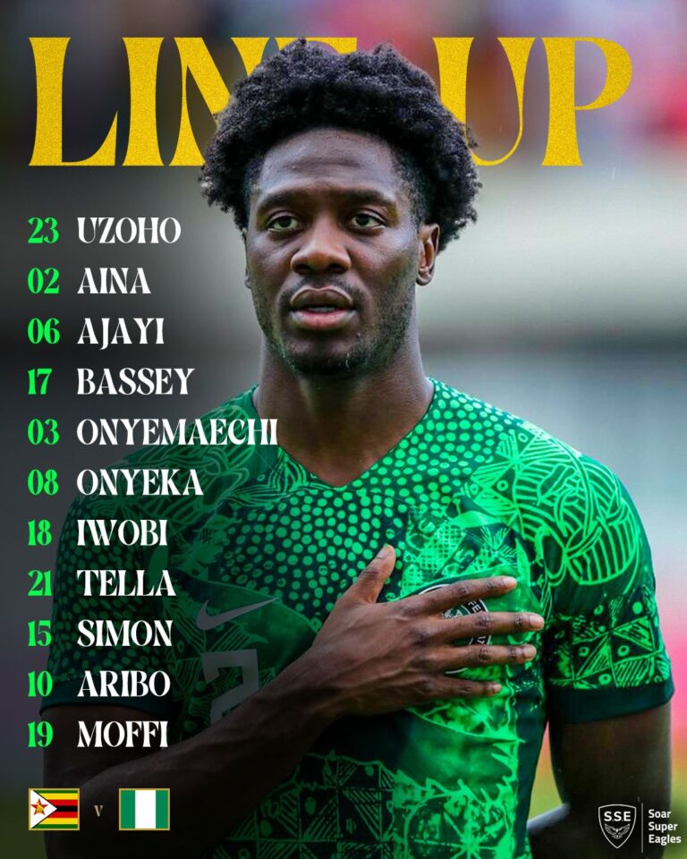 Super Eagles Starting XI Vs Zimbabwe