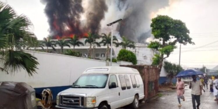 Fire Gutted Pastor Chris Oyakhilome’s Christ Embassy Headquarters