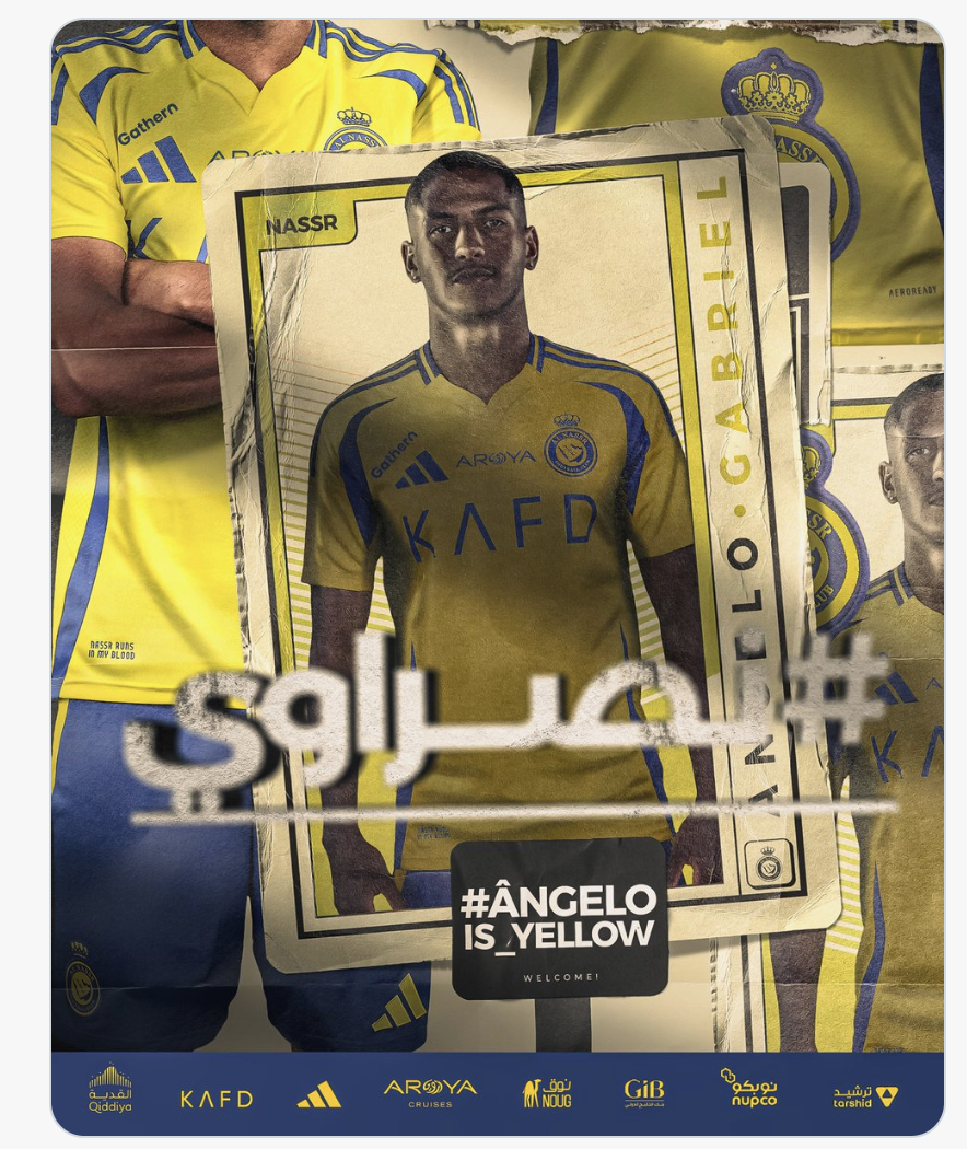 BREAKING: Chelsea Winger Angelo Gabriel Joins Ronaldo At Al-Nassr  [PHOTO]